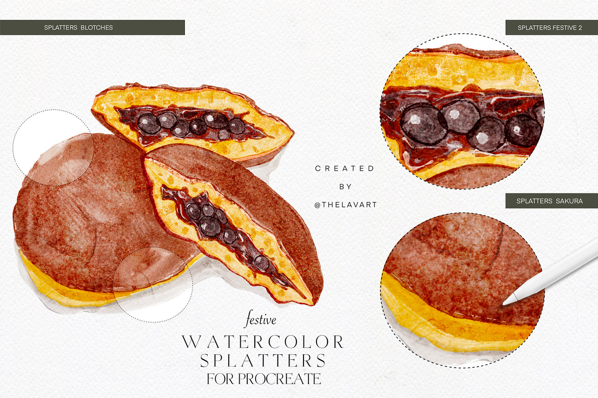 Festive Splatter Box for Procreate, a Brush Add-On by Liquid Amethyst Art (Photo 6 of 10)