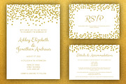 Gold Glitter Wedding Invite Package, a Stationery Template by BF Studios (Thumbnail 1 of 4)