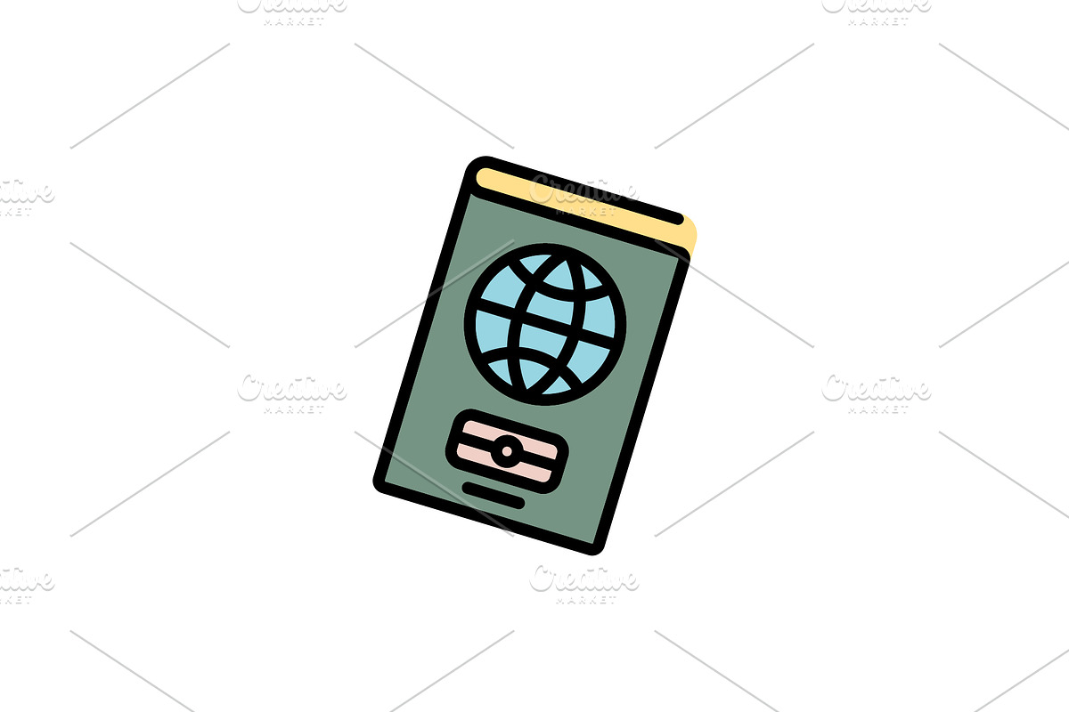 Passport color icon thin line, an Outline Icon by Anno Urbis