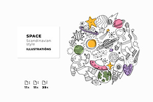 Space illustrations, a Decorative Illustration by adehoidar
