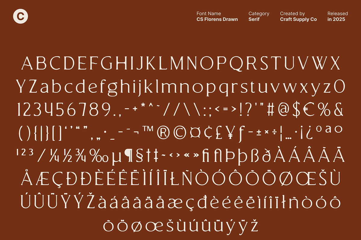 CS Florens Drawn, a Serif Font by Craft Supply Co. (Photo 8 of 8)