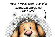 Whimsical Dogs Floral Clipart Spring, a Graphic by one-touch (Thumbnail 16 of 19)