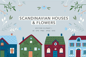 Scandinavian Houses and Flowers
