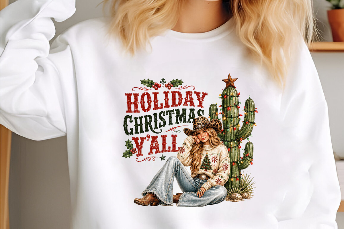 Western Holiday Christmas Y'all PNG, a Seasonal Illustration by designcity5 (Photo 2 of 4)
