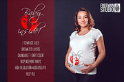 Pregnant Woman T-Shirt Mock-Up, a Shirt Mockup by Freeman Studio (Thumbnail 1 of 13)