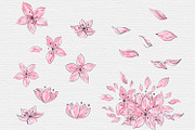 Cherry Blossom Watercolor Clipart, an Illustration by TigerlilyDesignCo (Thumbnail 2 of 2)