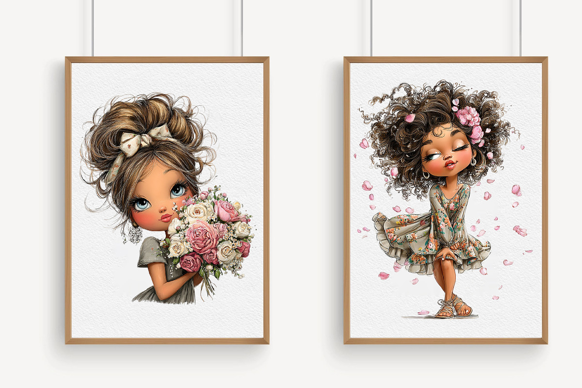 Whimsical Spring Girls Clipart, an Illustration by Libby Wishes (Photo 4 of 7)