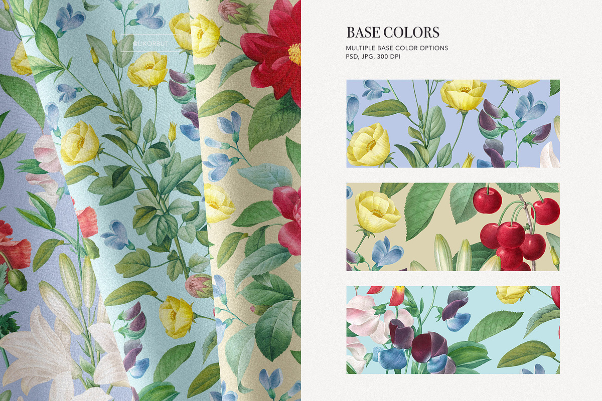 Bloom Floral English Pattern, a Pattern Graphic by likorbut