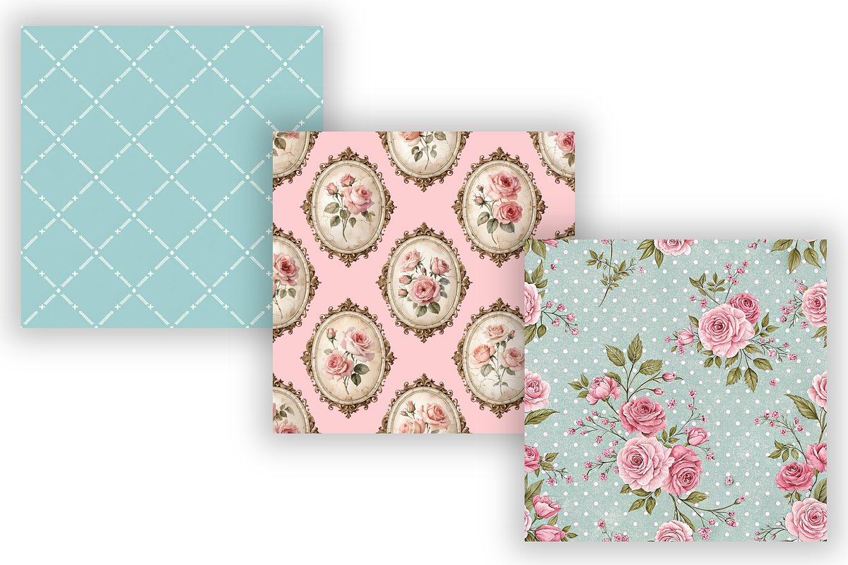Sweet Peony Shabby Chic Pattern, a Pattern Graphic by FloridPrintables (Photo 5 of 9)