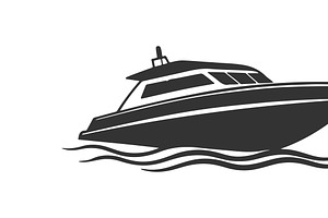 luxury boat silhouette vector, a Branding & Logo Template by RAHMAT