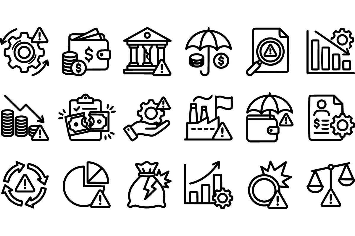 Business Risk Alert Icon Set, an Illustration by designvectx (Photo 2 of 3)