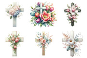 Floral Easter Cross Clipart, an Illustration by DreamPrint404 (Thumbnail 2 of 6)