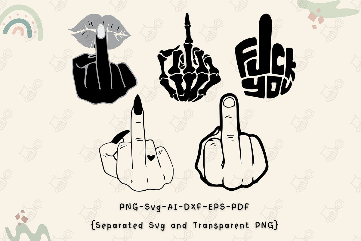 Middle Finger on Lip SVG, Finger SVG, an Illustration by Cheerful World