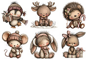 Cute Cartoon-Christmas Clipart Png, an Illustration by Craft Nest (Thumbnail 4 of 11)