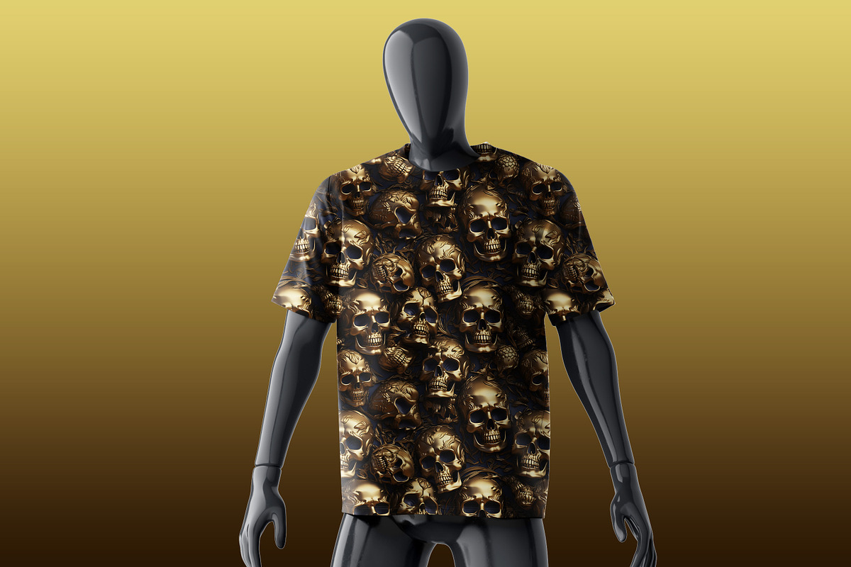 3D Skull Seamless Pattern, a Pattern Graphic by Forhadx5 (Photo 7 of 8)