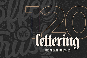120 lettering brushes for procreate