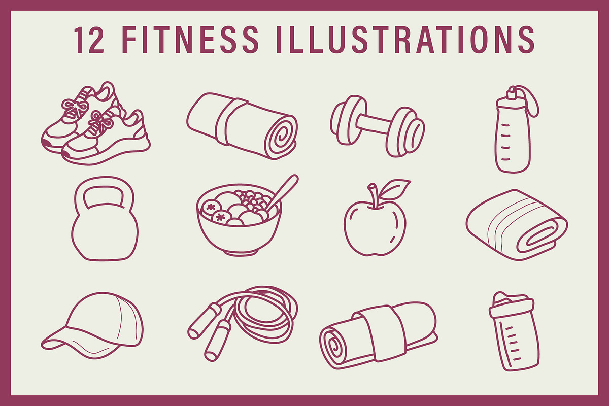 Fitness & Wellness Quote Set, a Sport Illustration by OREHOVKA (Photo 2 of 3)