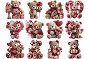 Whimsical Valentine Teddy Bear, an Illustration by DreamArtGraphic (Thumbnail 2 of 4)