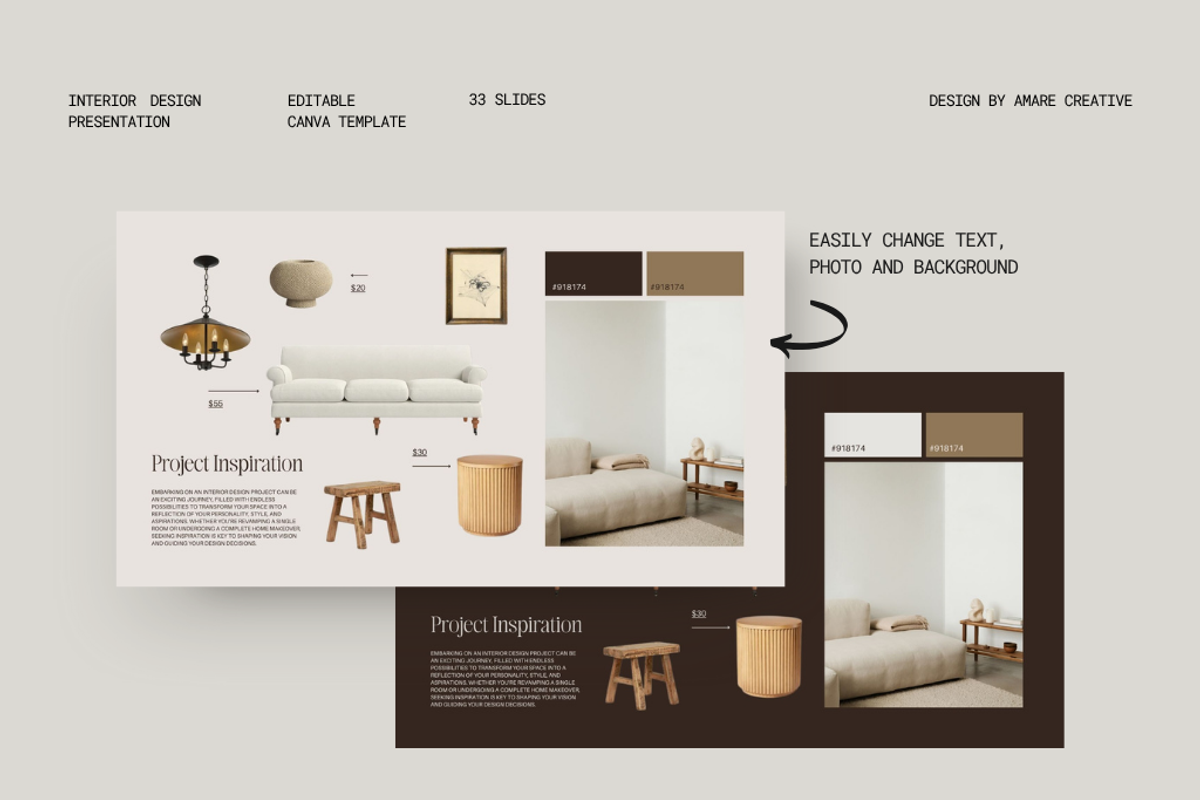 33 Page Interior Design Presentation | Amare Creative preview 4