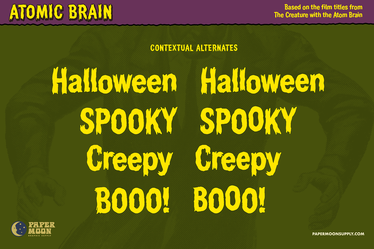 Atomic Brain Horror Font, a Handwritten Font by Paper Moon Graphic Supply (Photo 2 of 13)