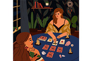 Women read tarot cards, predict fate, a Person Illustration by Good Studio (Thumbnail 3 of 3)