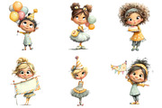 Quirky Birthday Girl Clipart, an Illustration by Designking (Thumbnail 2 of 5)