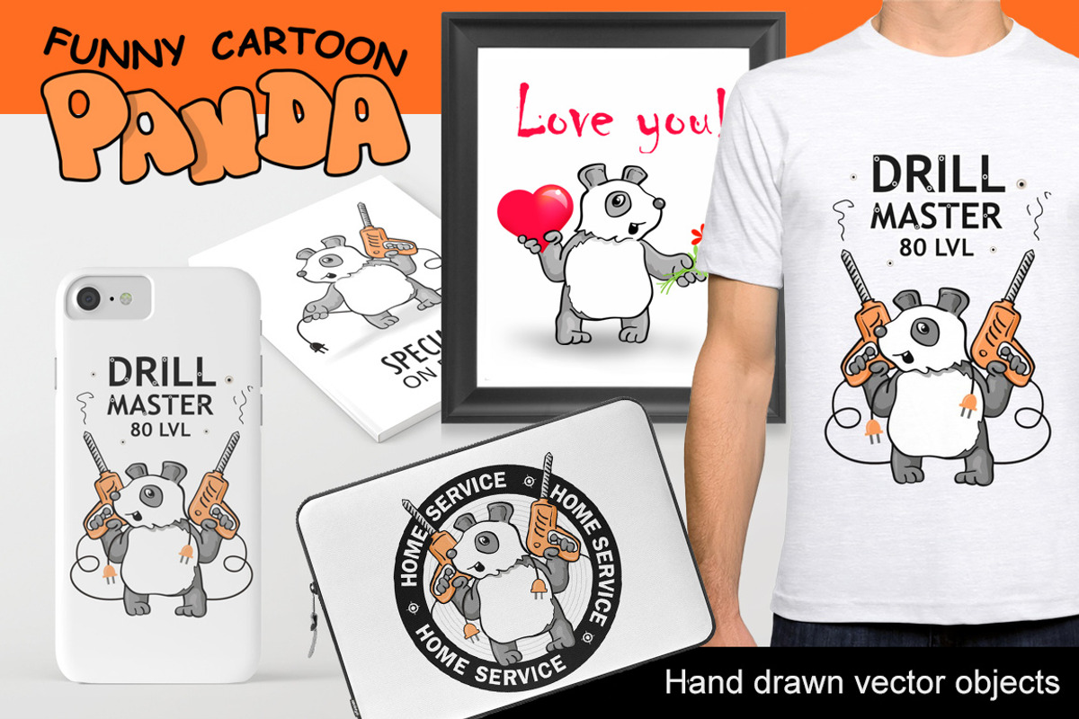 Funny Vector Pandas - Doodle Style, an Animal Illustration by Savgraf (Photo 2 of 6)