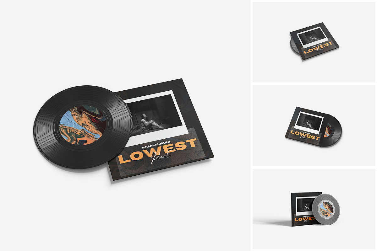 Vinyl Record Mockup, a Product Mockup by MrLetters (Photo 1 of 5)