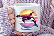 Watercolor Orca Clipart, an Illustration by Pixels.Craft (Thumbnail 7 of 7)