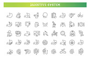 Digestive System Icons Set, an Outline Icon by Tettygreen (Thumbnail 1 of 2)