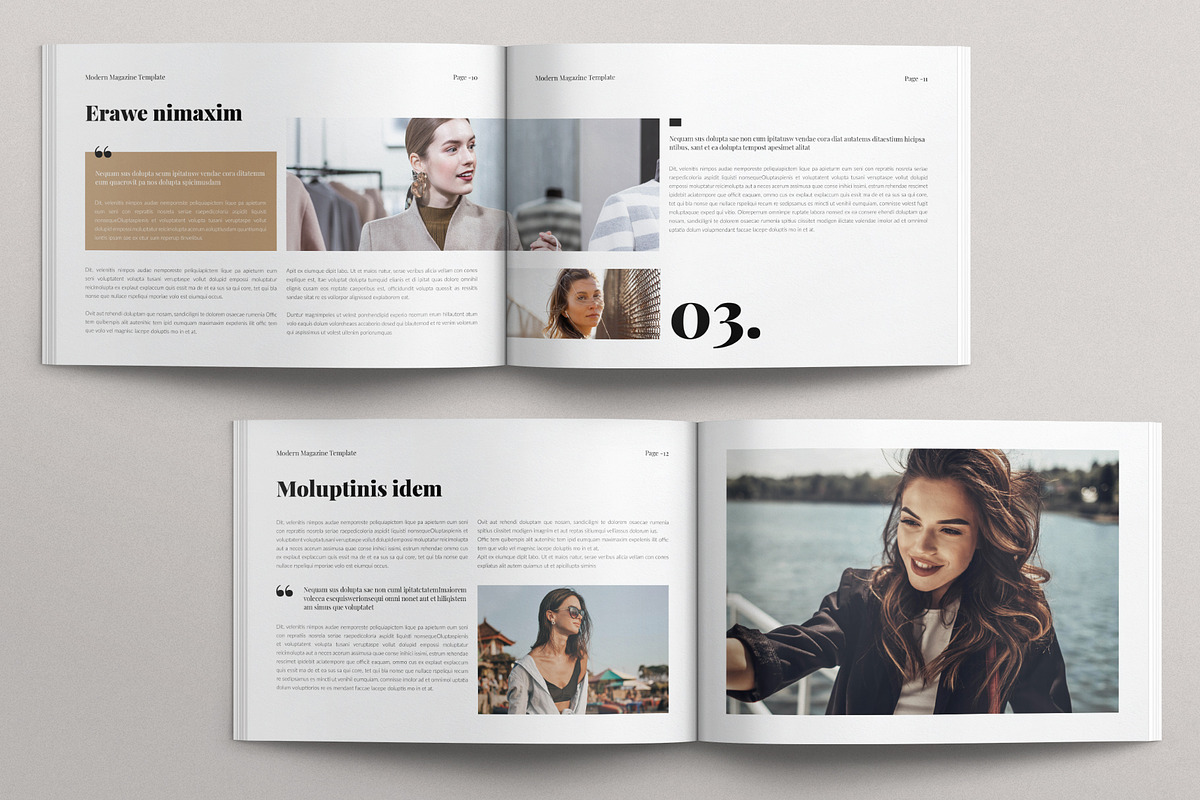 Modern Magazine Template Landscape, a Magazine Template by E-Type (Photo 5 of 7)