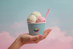 Ice Cream Cup Mockup, a Cups & Container Mockup by wavebreak