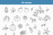 Fall Foliage Procreate Stamps, a Brush Add-On by CaraulanStore (Thumbnail 3 of 5)