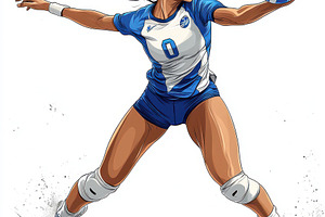 Female Volleyball Player Dynamic Ser, a Sports & Recreation Photo by Pixeness Studio