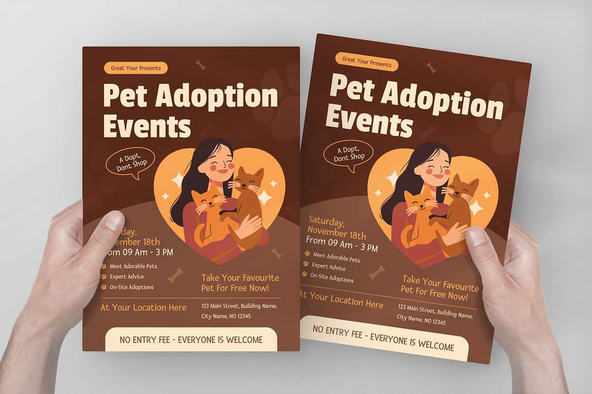 Pet Adoption Events Flyer, a Flyer Template by Annora Studio (Photo 4 of 5)