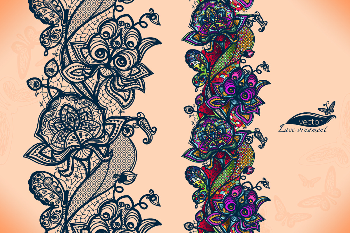 Seamless lace pattern with flowers, a Pattern Graphic by Vikpit (Photo 2 of 3)