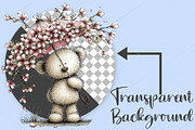 Whimsical Spring Bear Clipart Bundle, an Illustration by Canvas Craft (Thumbnail 2 of 7)