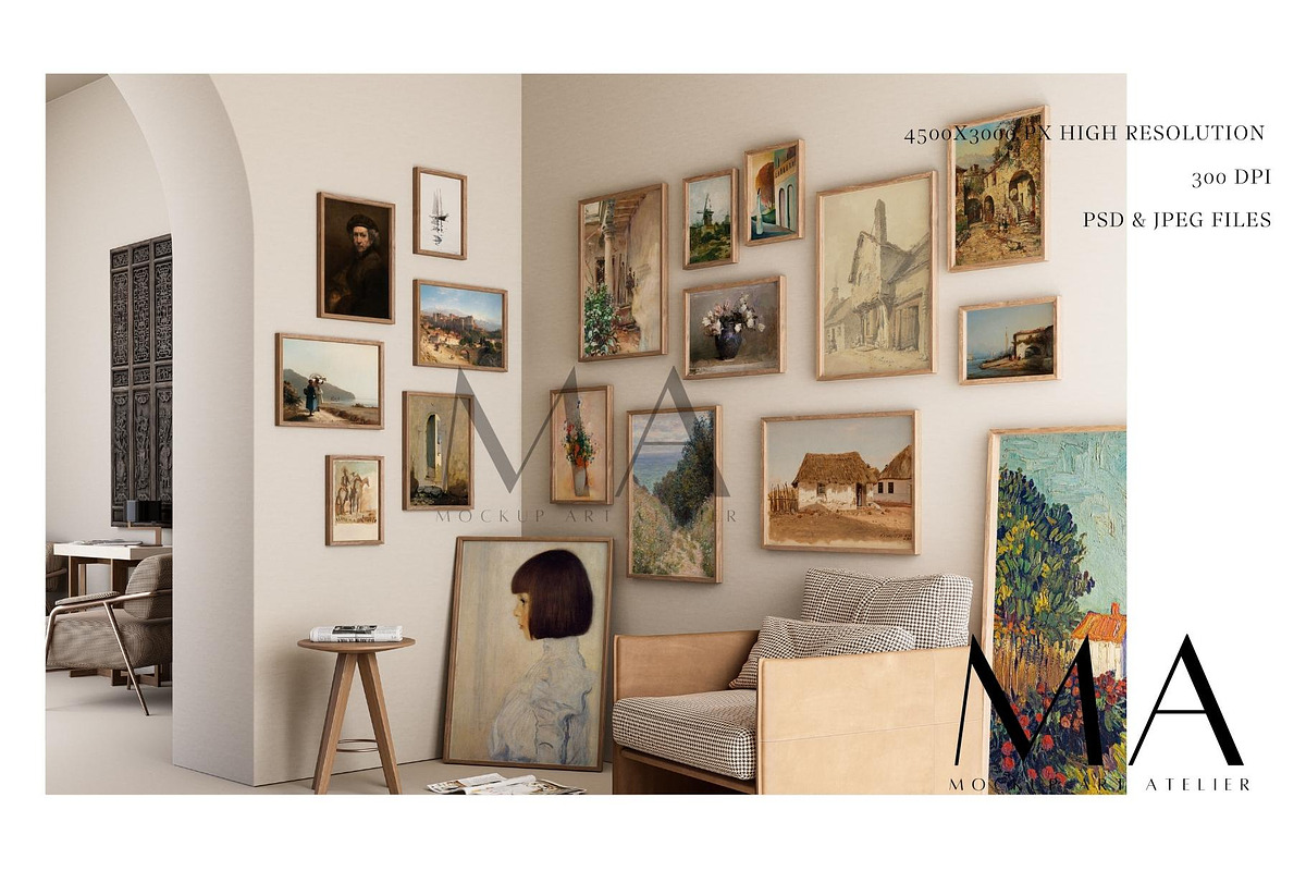 24 Vintage Frame Mockup Bundle, a Household Mockup by Mockup Art Atelier (Photo 2 of 28)