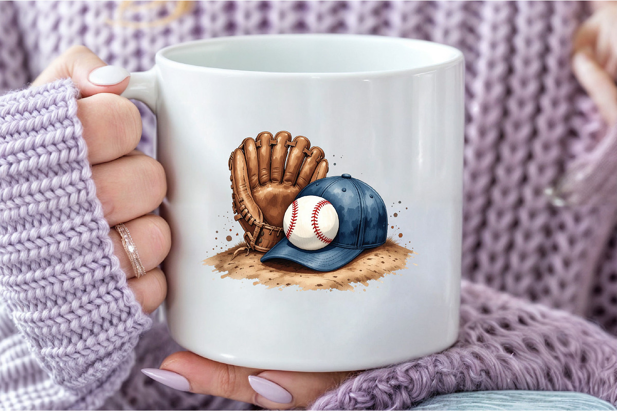 Watercolor Baseball Glove, an Illustration by DreamCafeArt (Photo 6 of 7)