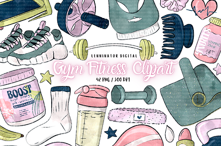Gym Fitness Sport Clipart PNG, a Sport Illustration by Lenninator Digital