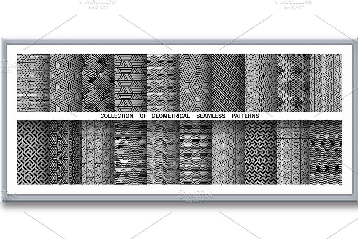 Geometric set of seamless black, a Pattern Graphic by RODINA (Photo 2 of 3)