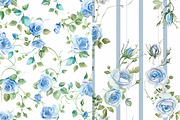 Watercolor Floral Patterns Set, a Pattern Graphic by DreamCafeArt (Thumbnail 5 of 5)