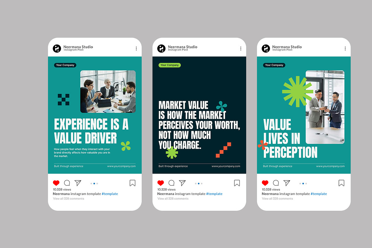 Teal Marketing Value Instagram Post, a Social Media Template by Neermana (Photo 3 of 4)