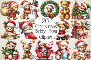 Christmas Teddy Bear Sublimation Bun, an Illustration by DreamPrint404