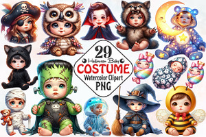 Halloween Baby Costume Clipart, an Illustration by RobertsArt