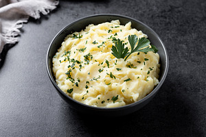 Creamy mashed potatoes with fresh parsley, a Food & Drink Photo by etorres69