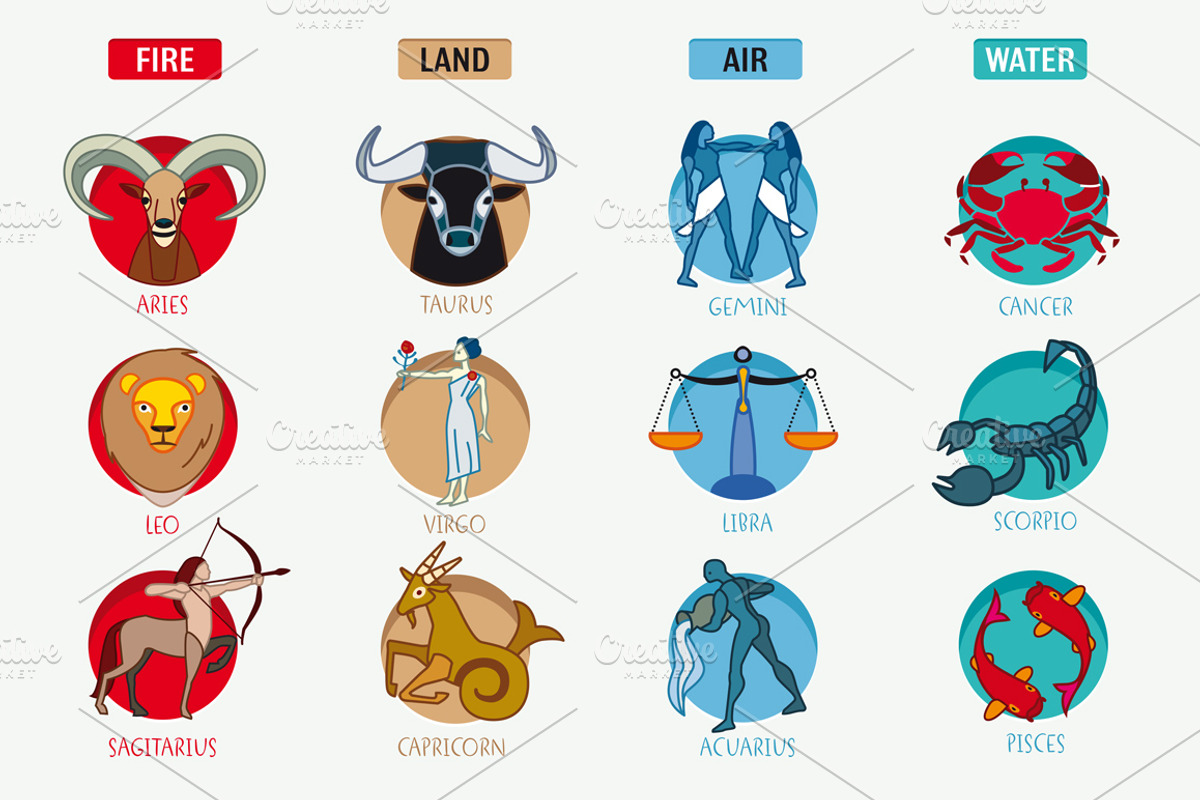 Zodiac Signs Set, an Icon by ÁRTICA