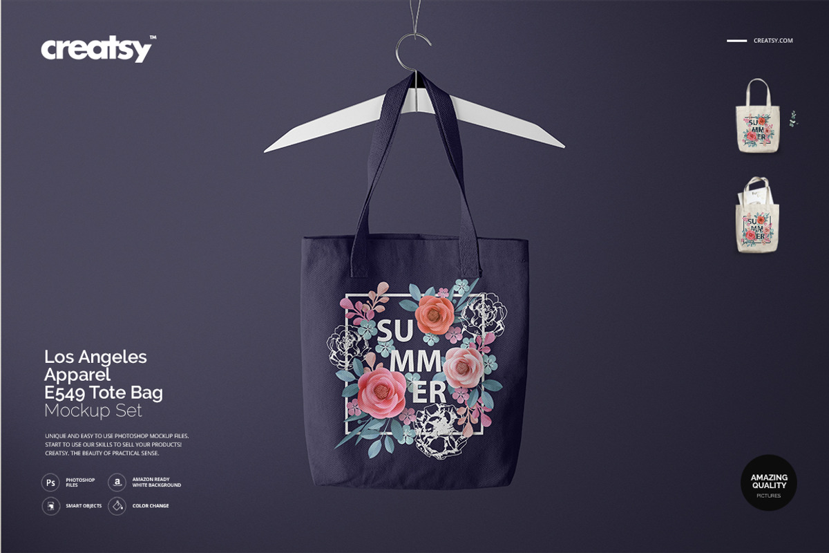 Los Angeles Apparel Tote Bag Mockup, a Merchandise Mockup by creatsy5 (Photo 1 of 11)