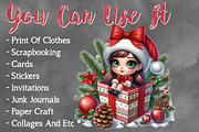 Christmas Gril Sublimation Clipart, a Seasonal Illustration by Craft Nest (Thumbnail 5 of 5)