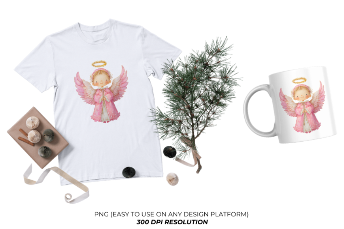 Cute Pink Christmas Clipart, a Graphic by Markicha Art (Photo 4 of 5)